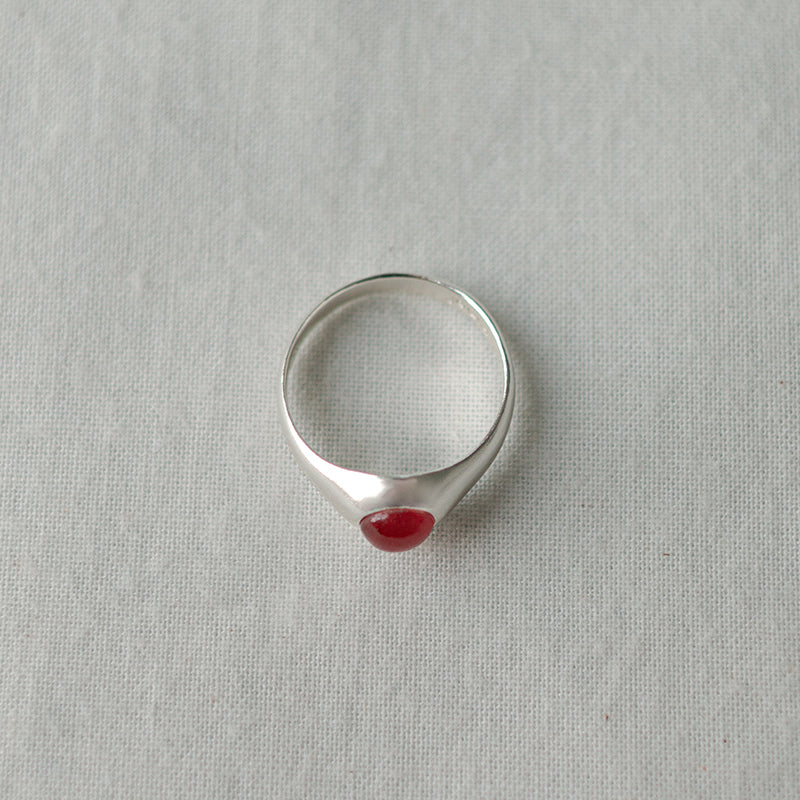 Sole ring _ red gemstone (cherry stone)