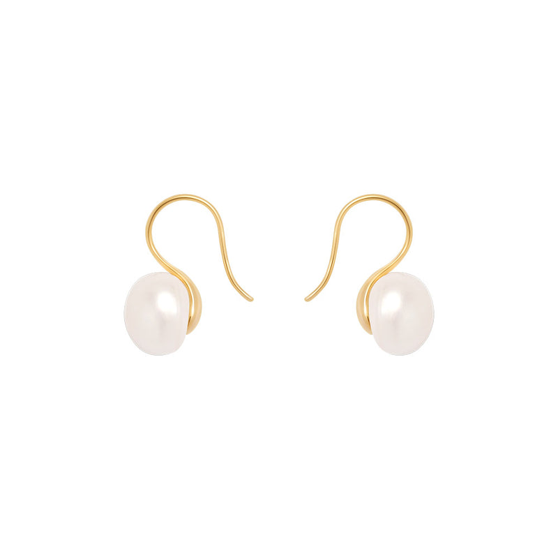 エトレ パール ピアス：ゴールド(2 SIZE) / ETRE PEARL EARRING (GOLD)(2 SIZE)