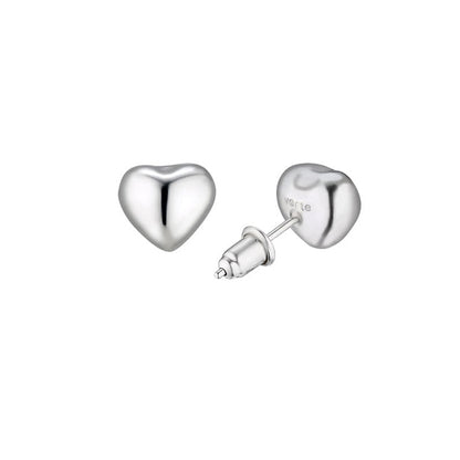 フル ハート ピアス (10MM)：シルバー / FULL HEART EARRING (10MM)(SILVER)