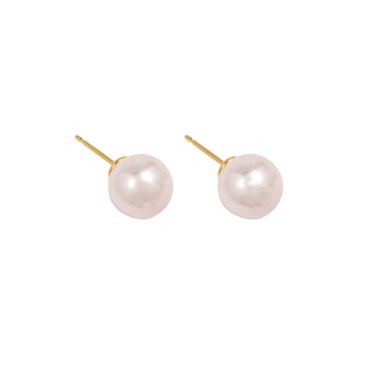 K14 オート パール ピアス (8MM)：ピンク / 14K HAUTE PEARL EARRING (8MM)(PINK)