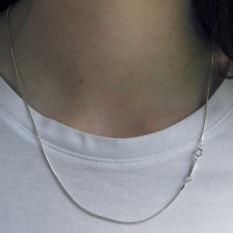 Keyword # Silvery Chain Necklace