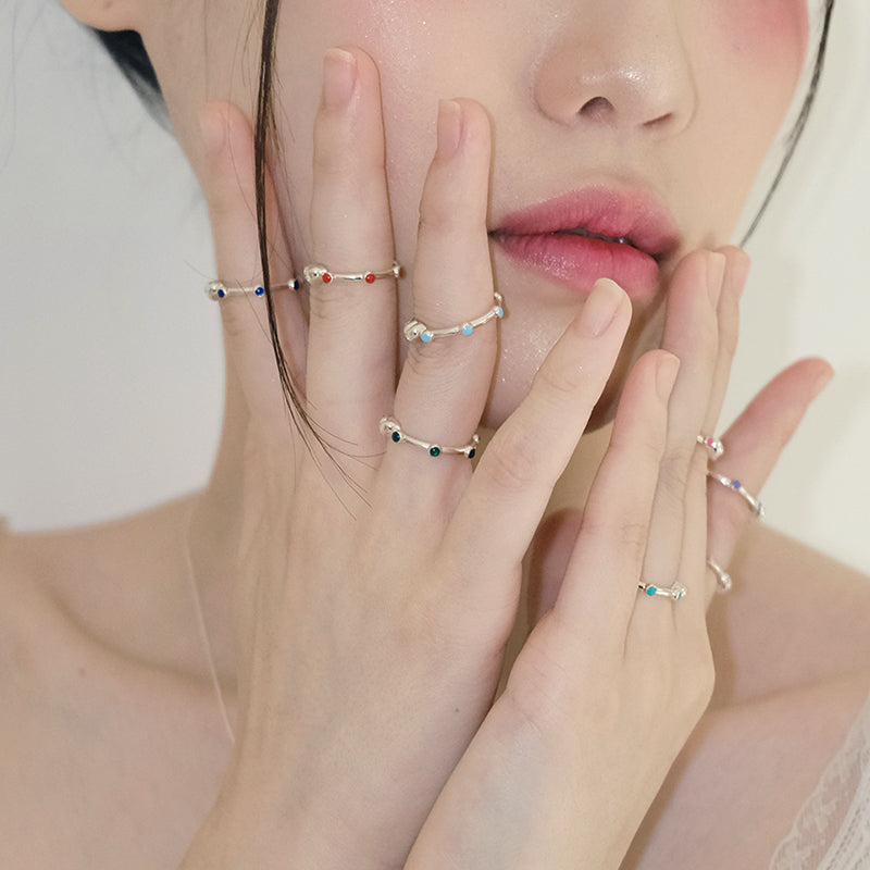 enamel heart ring