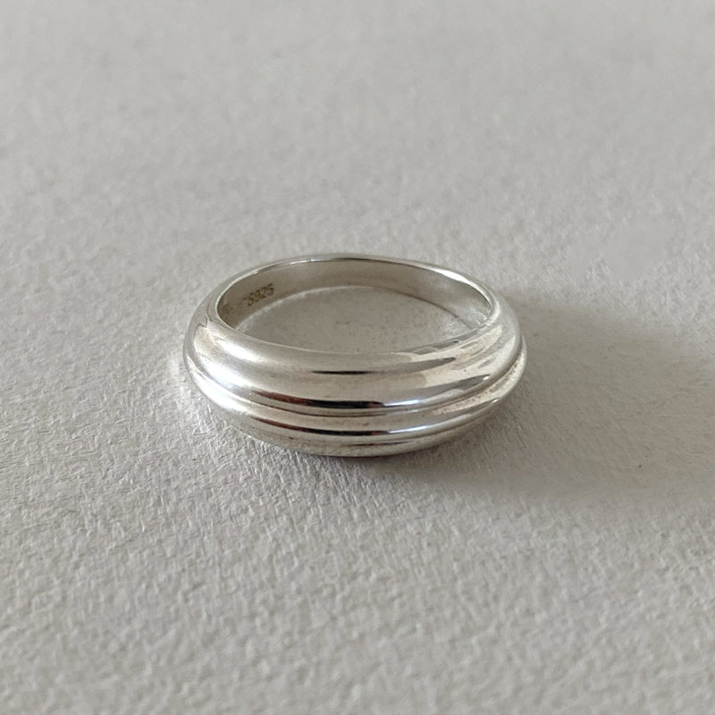 Vein ring silver ring
