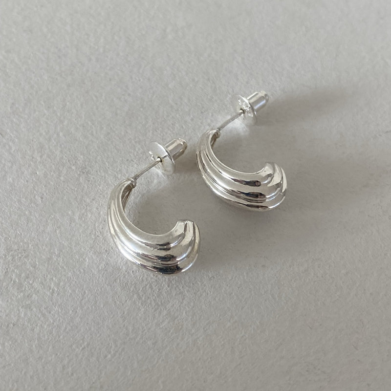 Vein silver earrings