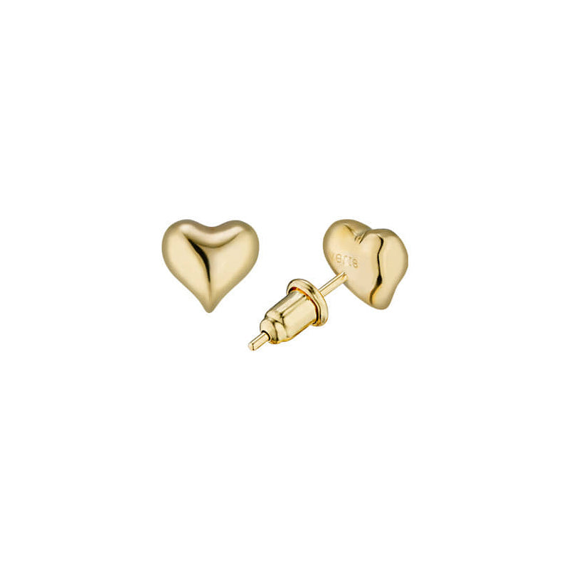 フル ハート ピアス (7MM)：ゴールド / FULL HEART EARRING (7MM)(GOLD)