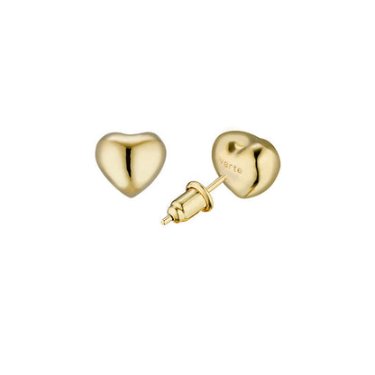 フル ハート ピアス (10MM)：ゴールド / FULL HEART EARRING (10MM)(GOLD)