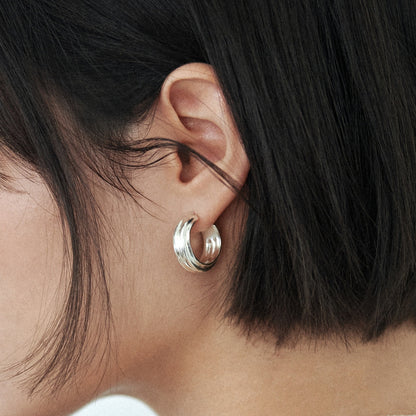 クロース フープ ピアス / CLOTH HOOP EARRINGS