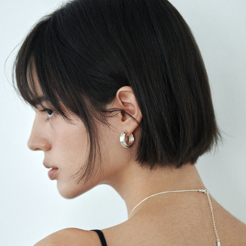 クロース フープ ピアス / CLOTH HOOP EARRINGS