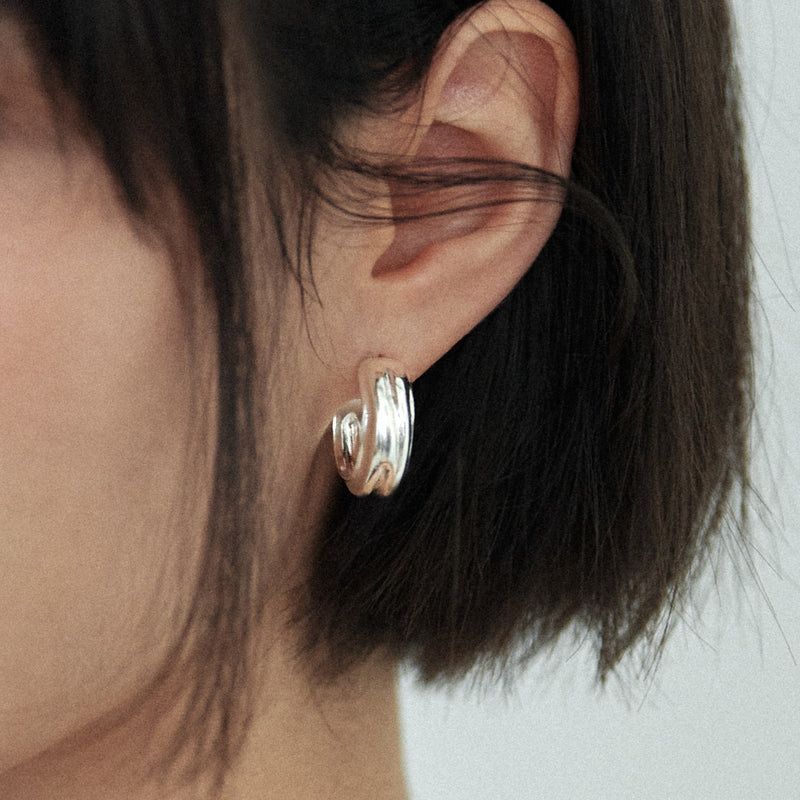 クロース フープ ピアス / CLOTH HOOP EARRINGS