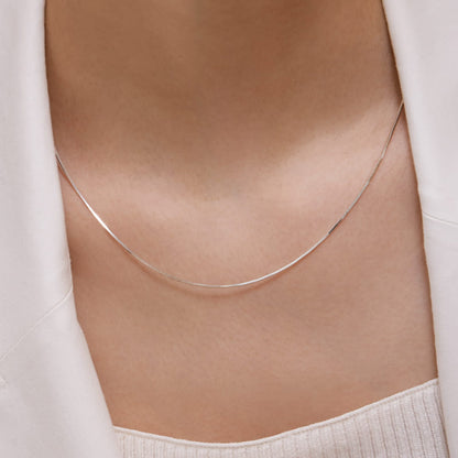 シルバー スネーク チェーン ベーシック ネックレス / Silver Snake Chain Basic Necklace