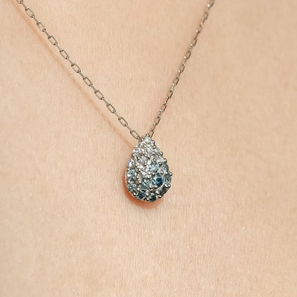 アイスブルー ダイヤ しずく ネックレス / Ice Blue Diamond Waterdrop Necklace