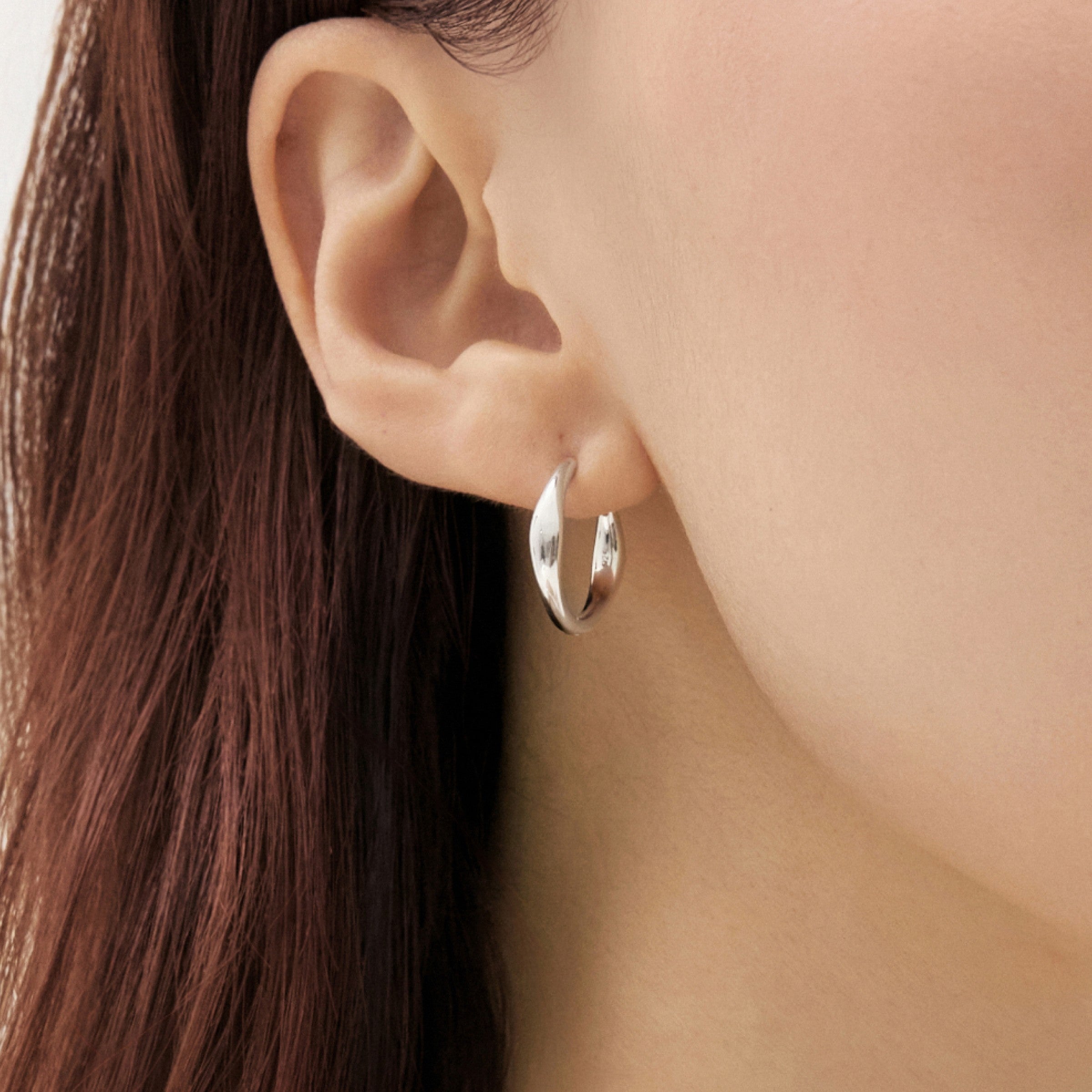 シルバーウェーブウィアモンズワンタッチイヤリング / SIilver Wave One-Touch Earrings