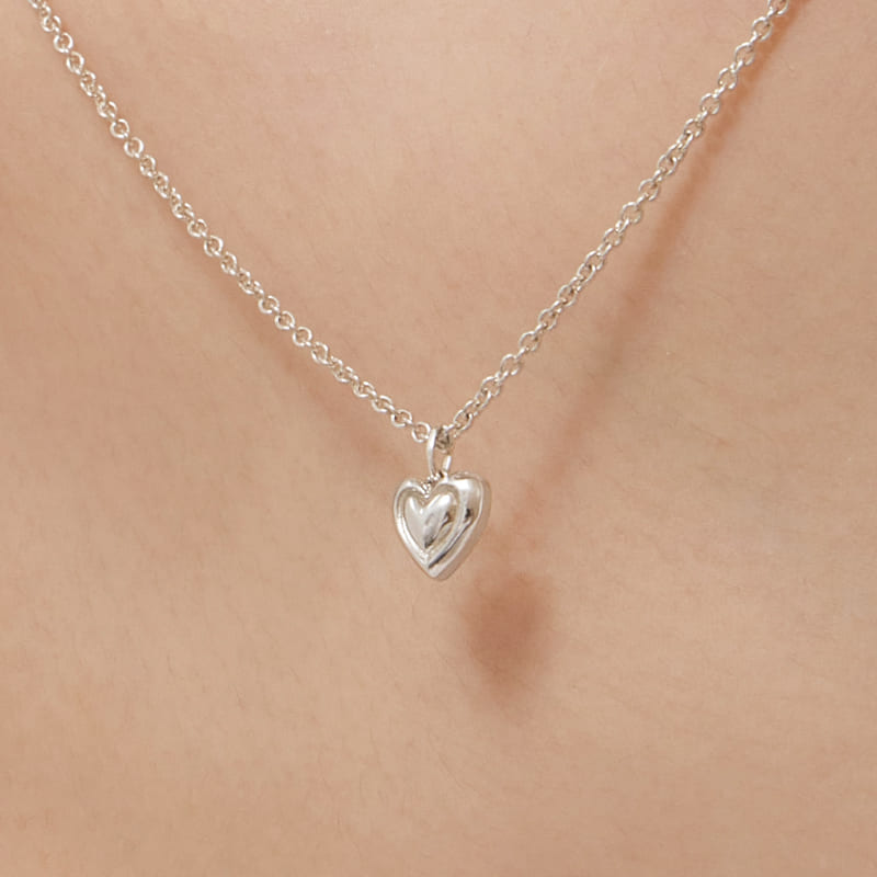 シルバー ダブル ハート ペンダント ネックレス / Silver Double Heart Pendant Necklace