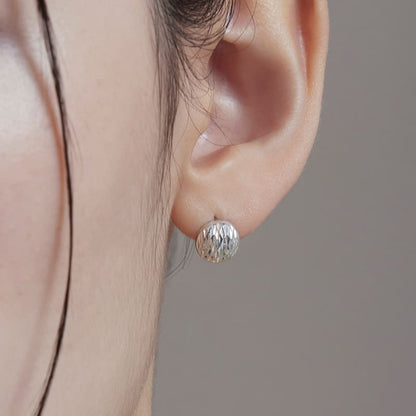 シルバー カッティング ボール ワンタッチ ピアス / Silver Cutting Ball One-Touch Earrings