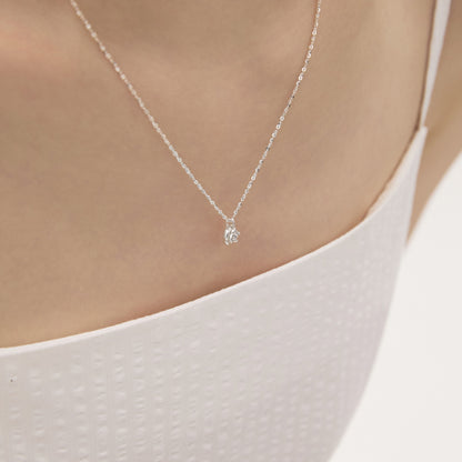 シルバーローズストーンウィアモンズネックレス / Silver Rose Stone Necklace