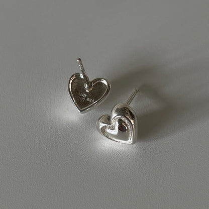 シルバー ダブル ハート ピアス / Silver Double Heart Earrings