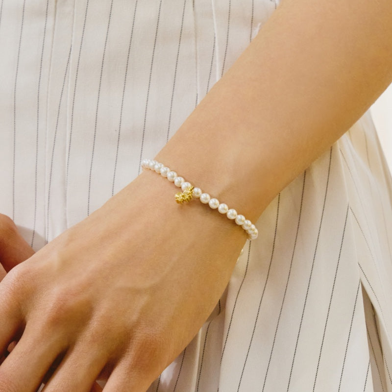 SCOUT クローバー パール ビーズ シルバー ブレスレット / SCOUT CLOVER PEARL BEADS SILVER BRACELET