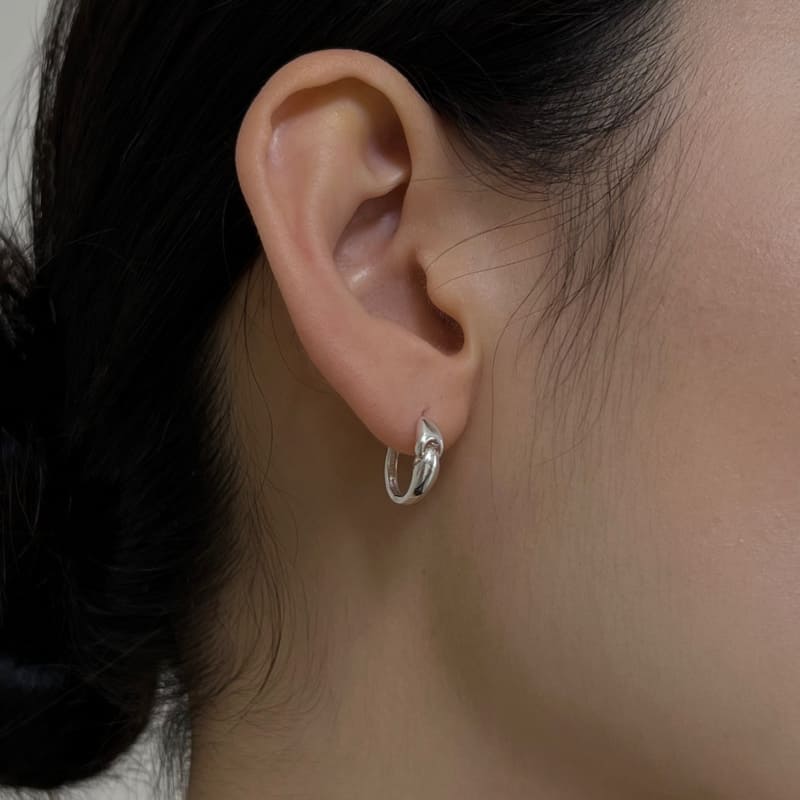 シルバー リンク ワンタッチ ピアス / Silver Link One-Touch Earrings