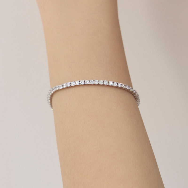 Silver Prong Tennis Bracelet