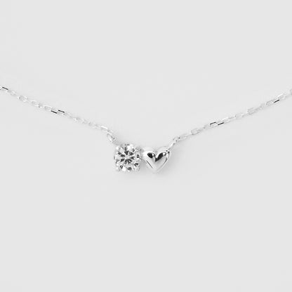 シルバーグリッターハートウィアモンズネックレス / Silver Glitter Heart Necklace