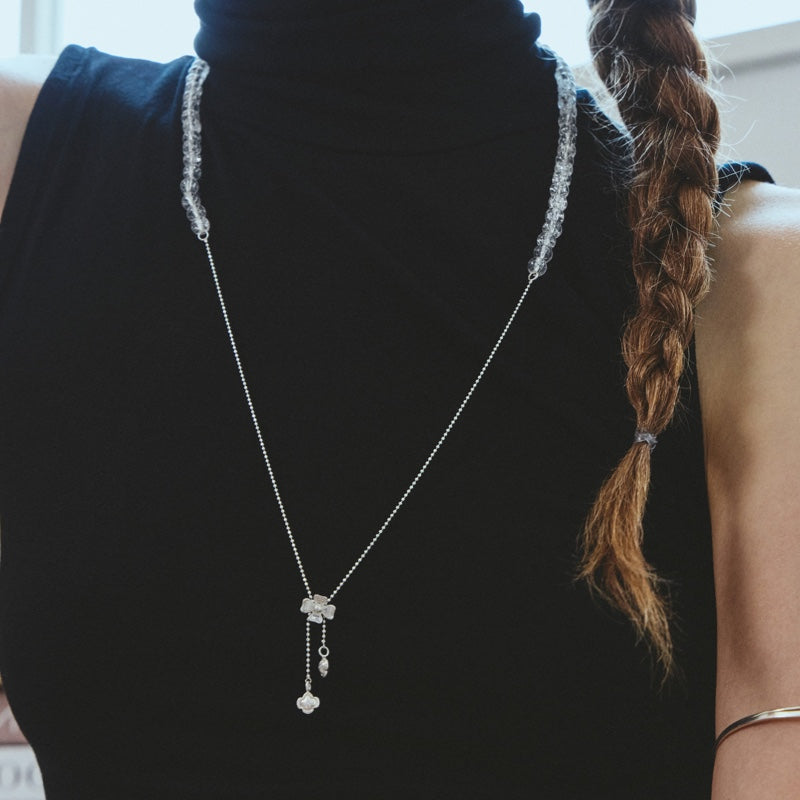 SCOUT クローバー クラック ビーズ シルバー ネックレス / SCOUT CLOVER CRACK BEADS SILVER NECKLACE