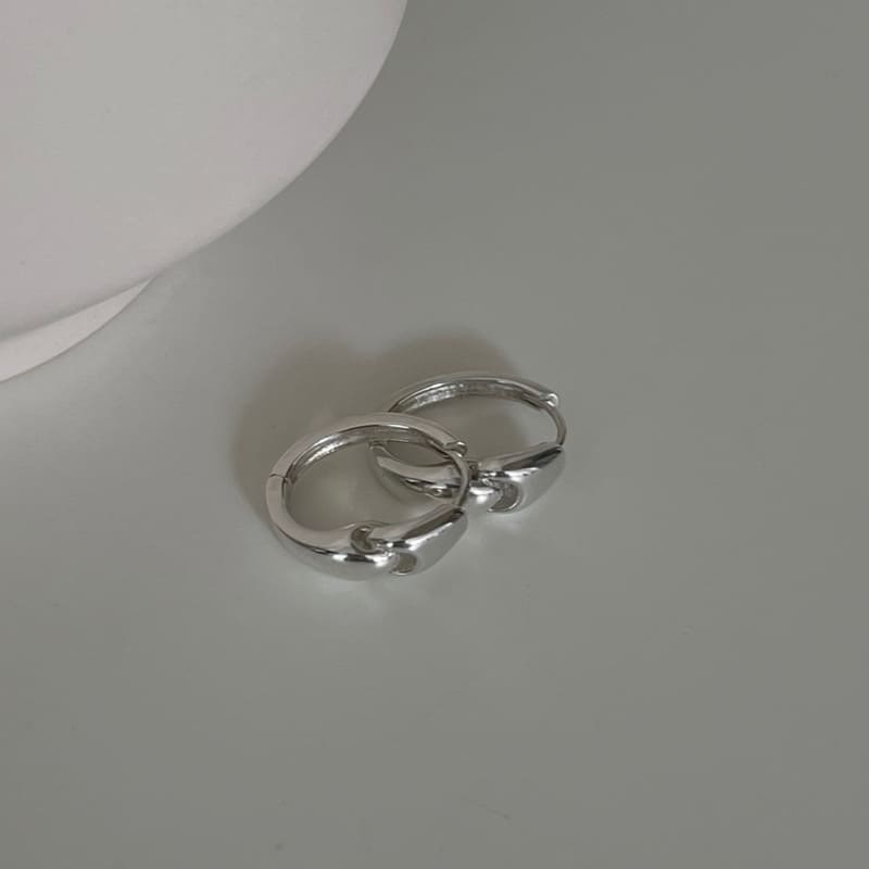 シルバー リンク ワンタッチ ピアス / Silver Link One-Touch Earrings