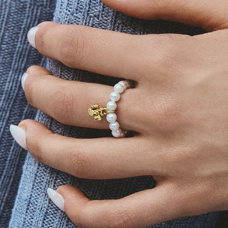 SCOUT クローバー パール ビーズ シルバー リング / SCOUT CLOVER PEARL BEADS SILVER RING