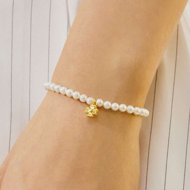 SCOUT クローバー パール ビーズ シルバー ブレスレット / SCOUT CLOVER PEARL BEADS SILVER BRACELET