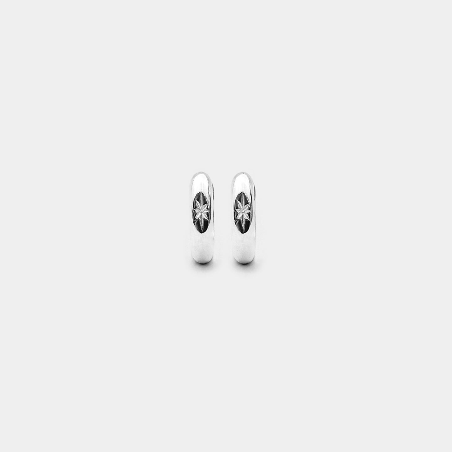 シルバースターセッティングウィアモンズワンタッチイヤリング / SIilver Star setting One-Touch Earrings