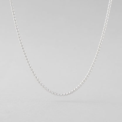 シルバー ボックス チェーン ベーシック ネックレス / Silver Box Chain Basic Necklace