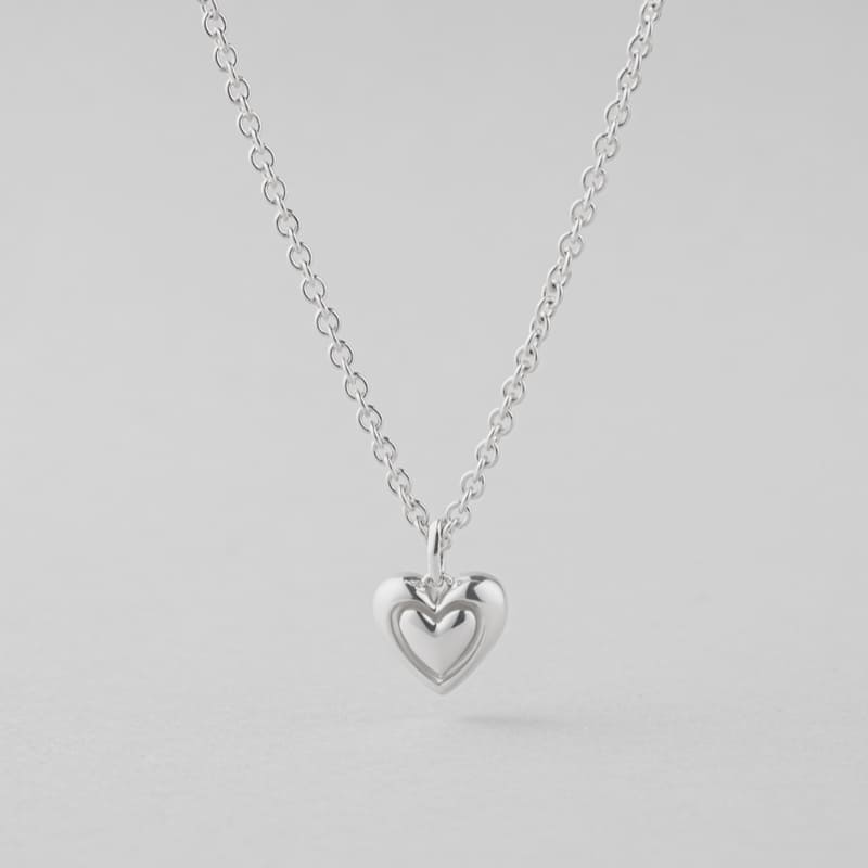 シルバー ダブル ハート ペンダント ネックレス / Silver Double Heart Pendant Necklace