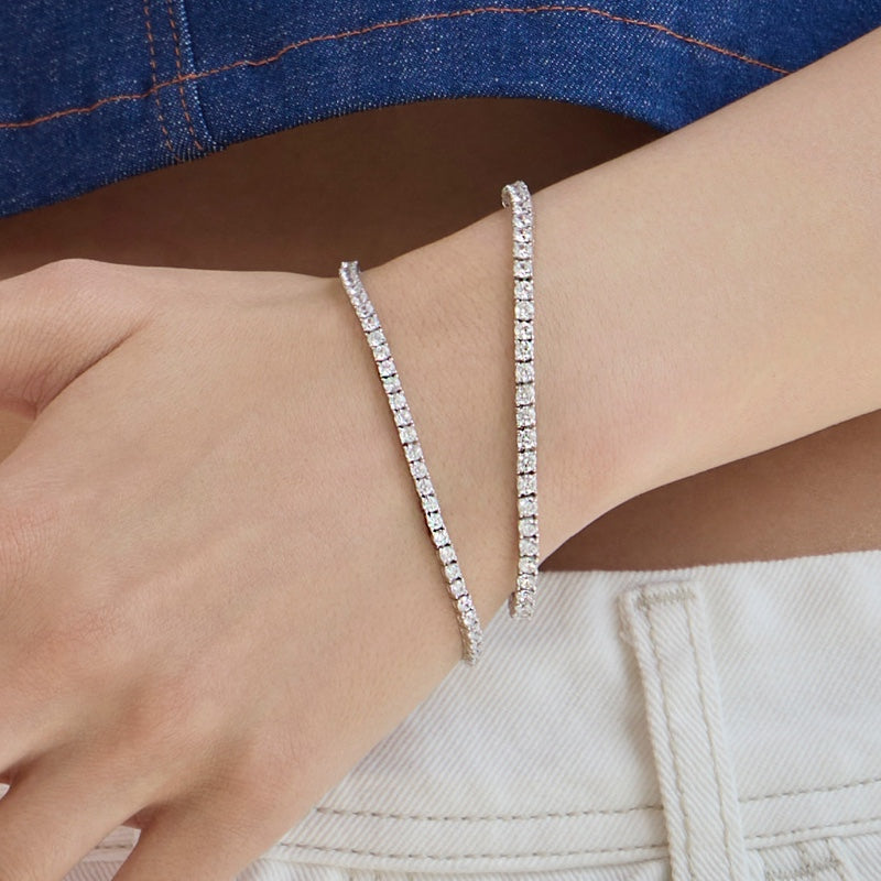 Silver Prong Tennis Bracelet