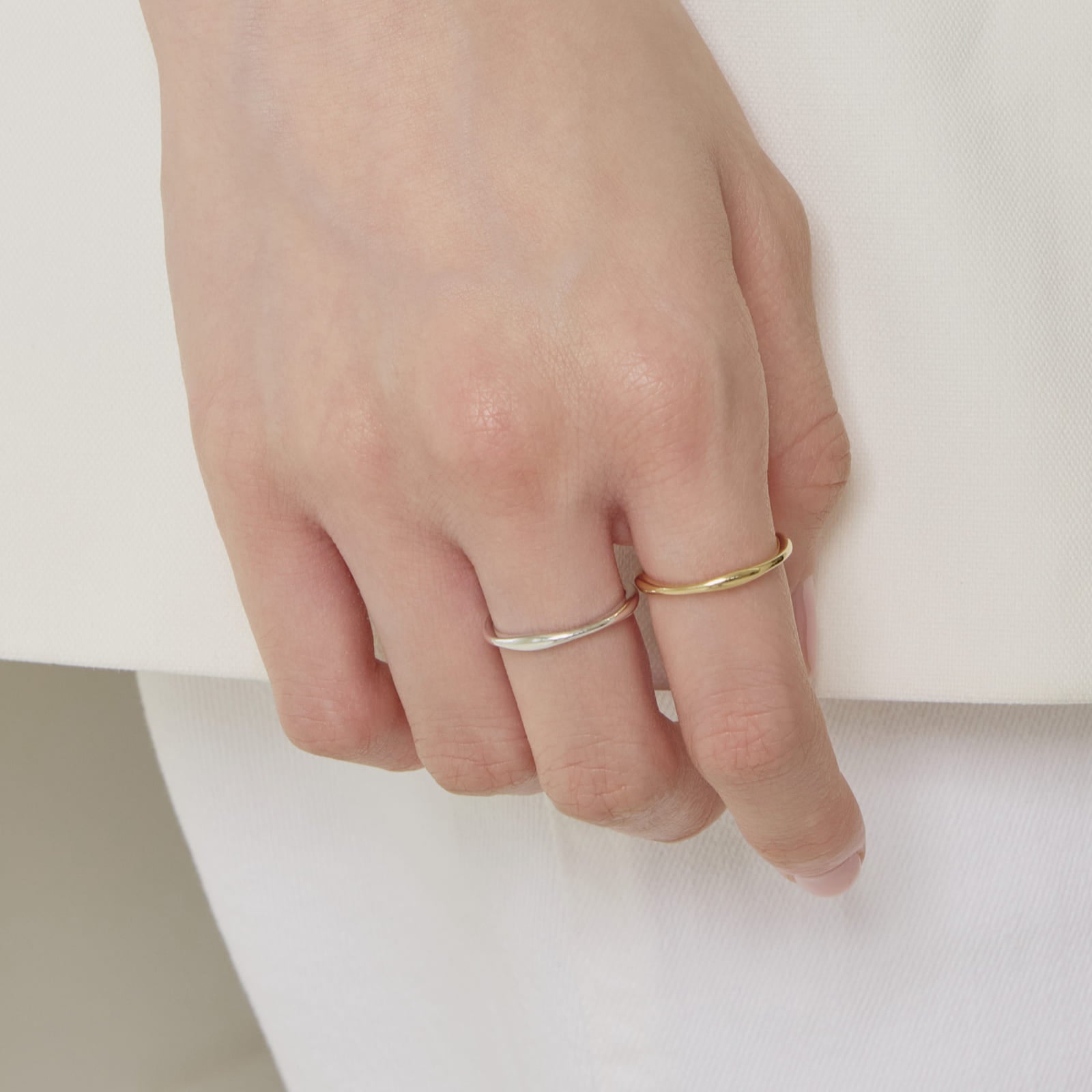シルバー シンプル ウェーブ リング / Silver Simple Wave Ring (yellow gold only)