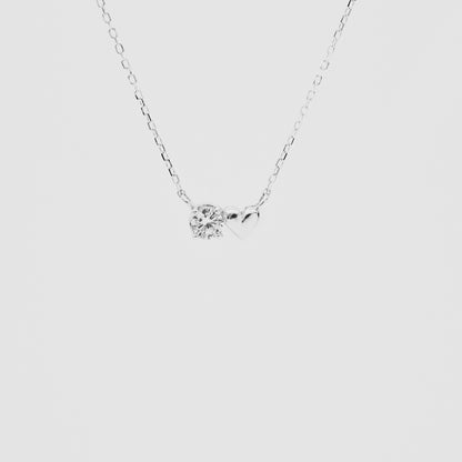 シルバーグリッターハートウィアモンズネックレス / Silver Glitter Heart Necklace
