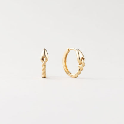 シルバー ツイスト リンク ワンタッチ ピアス / Silver Twist Link One-Touch Earrings