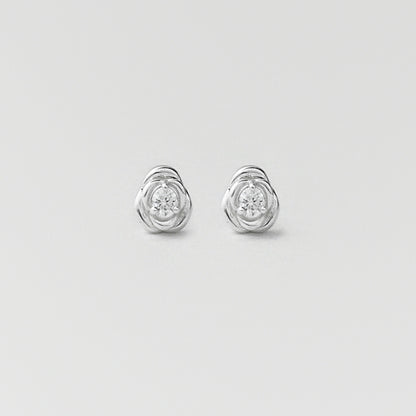 シルバーローズストーンウィアモンズイヤリング / Silver Rose Stone Earrings