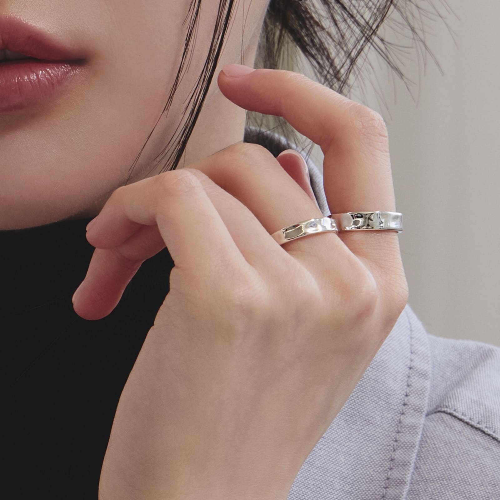 シルバー メルティング フラット リング / Silver Melting Flat Ring
