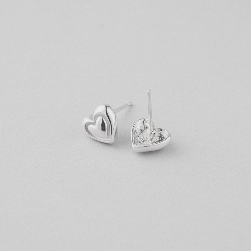 シルバー ダブル ハート ピアス / Silver Double Heart Earrings