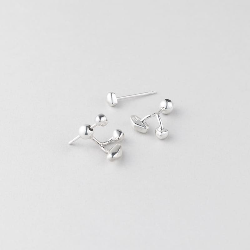 シルバー ラフ シェイプ 2Way ネックレス / Silver Rough Shape Two-Way Earrings