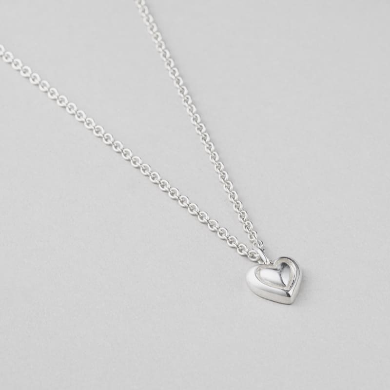 シルバー ダブル ハート ペンダント ネックレス / Silver Double Heart Pendant Necklace