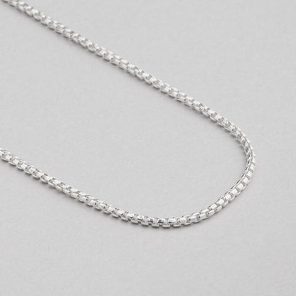 シルバー ボックス チェーン ベーシック ネックレス / Silver Box Chain Basic Necklace