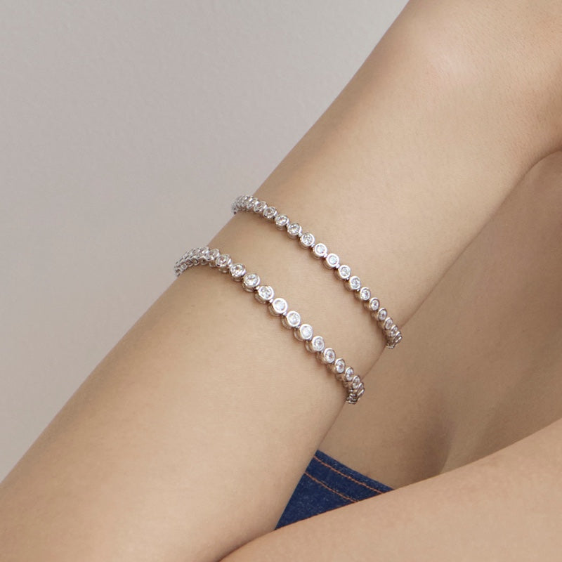 シルバー ベゼル テニス ブレスレット / Silver Bezel Tennis Bracelet