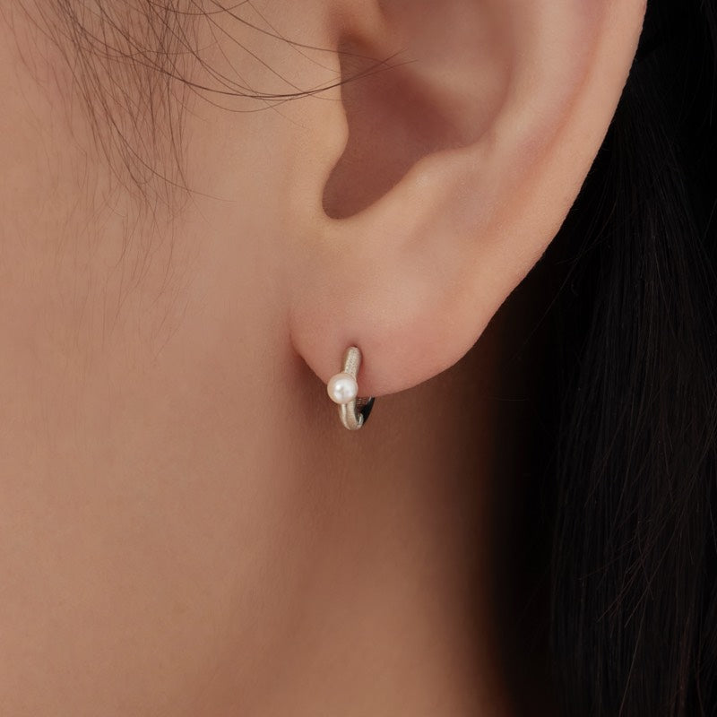 シルバー 2WAY パール ワンタッチ ピアス / Silver Two-Way Pearl One-Touch Earrings