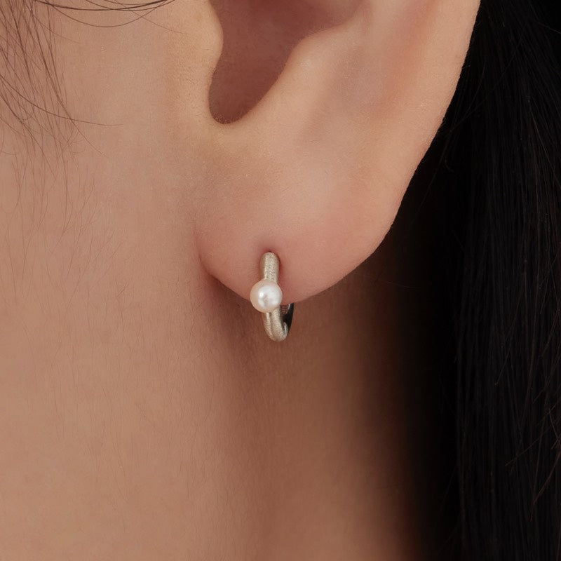 シルバー 2WAY パール ワンタッチ ピアス / Silver Two-Way Pearl One-Touch Earrings | アモンズ