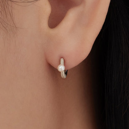 シルバー 2WAY パール ワンタッチ ピアス / Silver Two-Way Pearl One-Touch Earrings