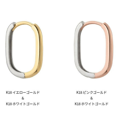 K18 コンビカラー、U字フープピアス / 18K Combi U Shaped Hoop Earrings