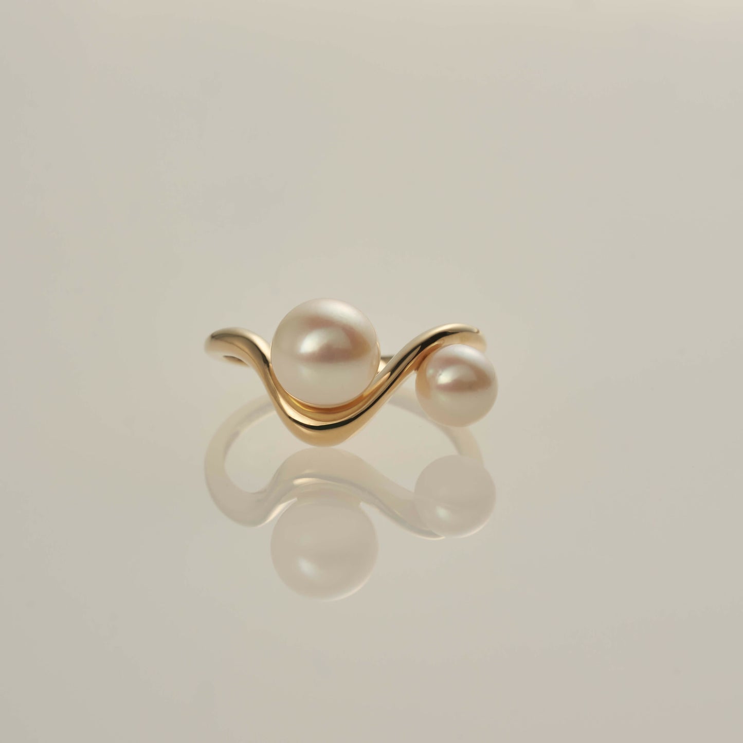 K18 ベイ パール リング ツイン / 18K bay pearl ring twin