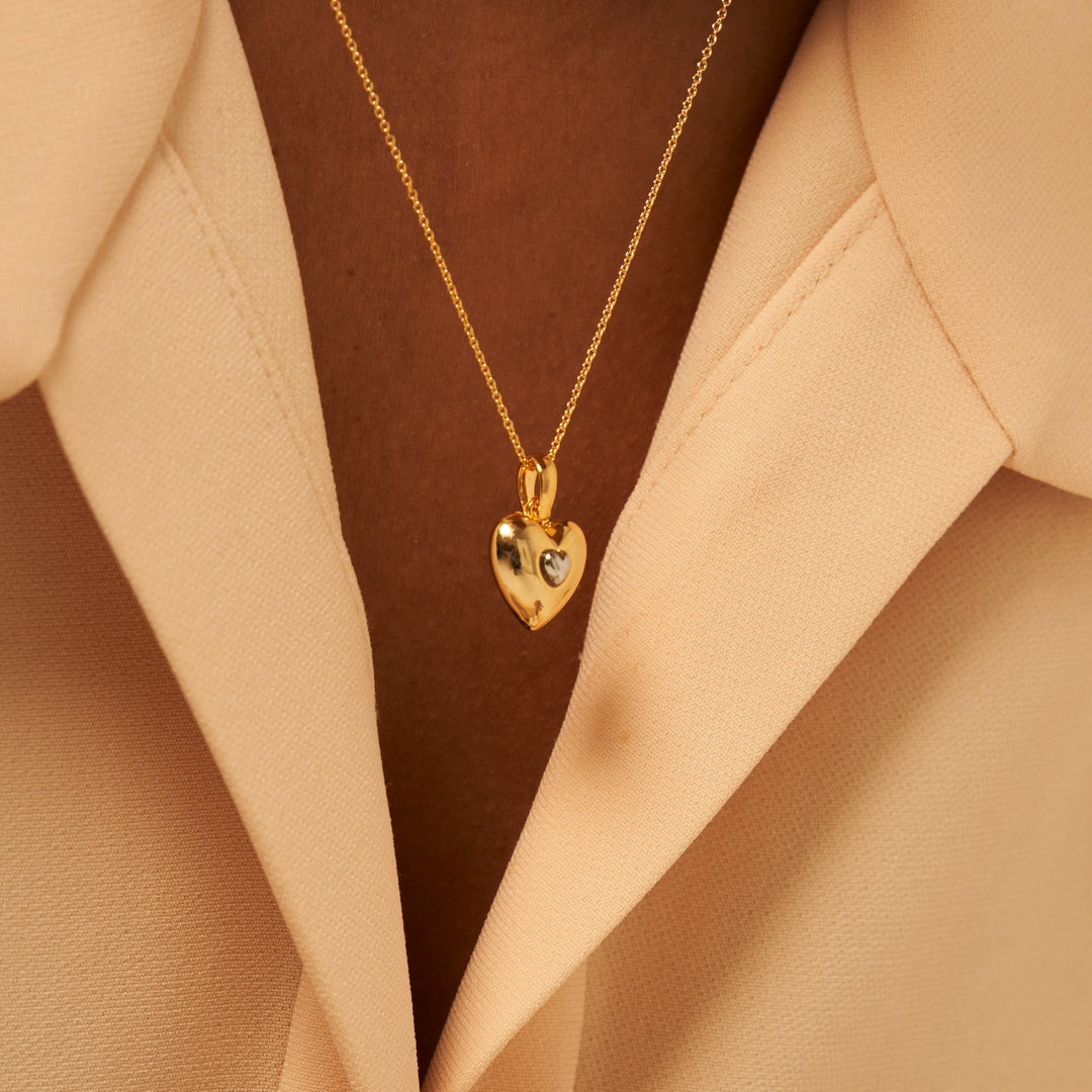 ハート ネックレス：イエロー / Heart Necklace - Yellow Gold