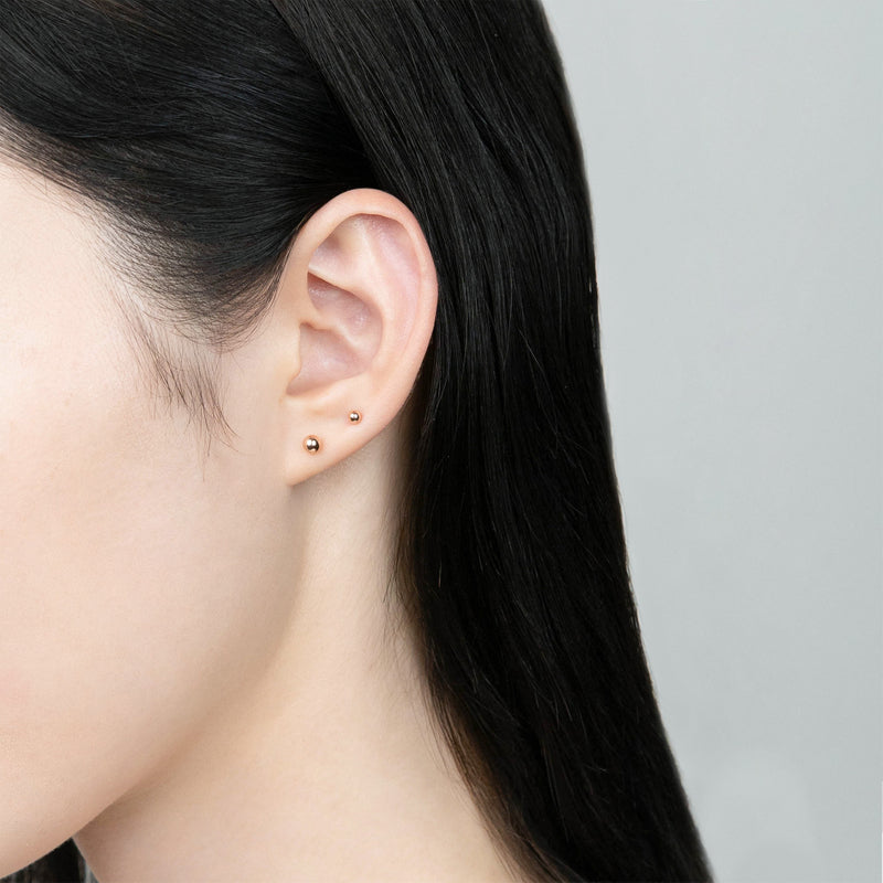 K14 ベーシック ボール ピアス [シングル] / 14K Basic Ball Earring