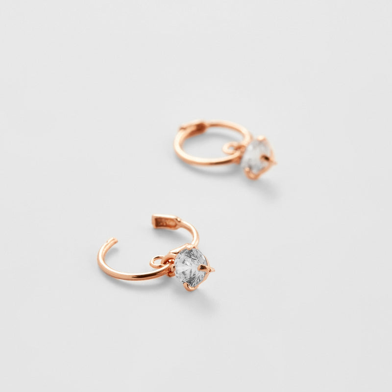 K14 ローズゴールド イヤーローブ ドロップ ワンタッチ ピアス [シングル] / 14K Rose Gold Earlobe Drop Onetouch Earring [Single]